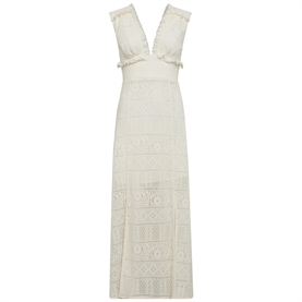 Haute L'Amitie Utopia Lace Slit Kjole, Off-White